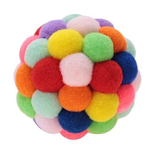 Katze Spielzeug Ball handgemachte Bunte Plüsch Hüpfball mit Katzenminze interaktive Glocke Spielzeug für Katzen Kätzchen Training Spielen Kauen(S) von Sheens