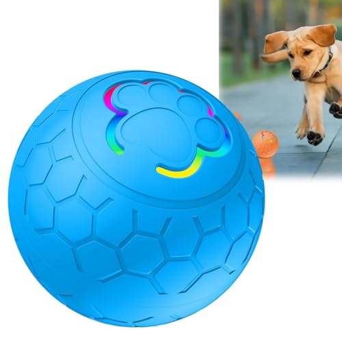 Interaktives Hundespielzeug, beweglicher Hundeball, elektrischer Hundeball, automatisches Rollball, langlebig, bewegliches Haustier-Hundespielzeug, Hundespielzeug mit LED-Lichtern, Hundespielzeug für von ShengQiu