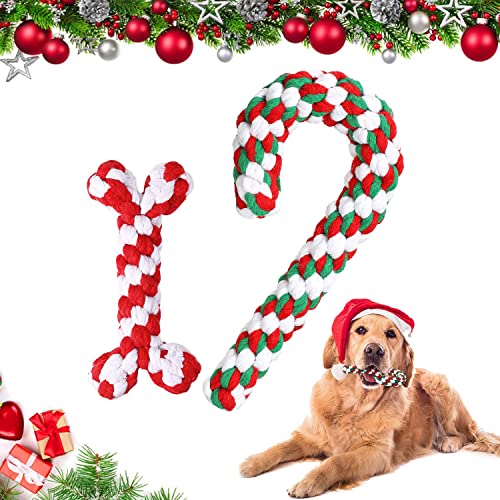 2Pcs Hundespielzeug Zuckerstange,Hunde Kauspielzeug,Hundezähne Reinigungsseil Spielzeug,Hundeseilspielzeug,Weihnachten Hundespielzeug,Weihnachts Zuckerstange Seil,Weihnachten Hund Haustiere Kauen von Shengruili