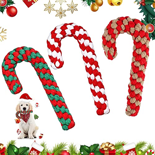 3Pcs Hundespielzeug Zuckerstange,Hunde Kauspielzeug,Hundezähne Reinigungsseil Spielzeug,Hundeseilspielzeug,Weihnachten Hundespielzeug,Weihnachts Zuckerstange Seil,Weihnachten Hund Haustiere Kauen von Shengruili