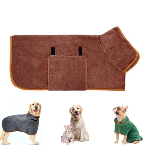 Hundebademantel,Bademantel für Hunde,Hundebademantel aus Mikrofaser,Schnell Trocknend Hunde Bademantel,Hundehandtuch Weich für Große Mittel und Kleine Hunde,Winter Warm Pet Hund Kleidung von Shengruili