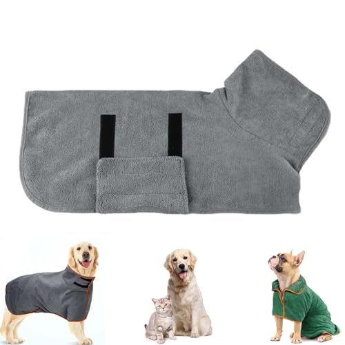 Bademantel für Hunde,Hundebademantel aus Mikrofaser,Hunde-Bademantel Mikrofaser,Schnell Trocknend Hunde Bademantel,Hundehandtuch Weich für Große Mittel und Kleine Hunde,Winter Warm Pet Hund Kleidung von Shengruili