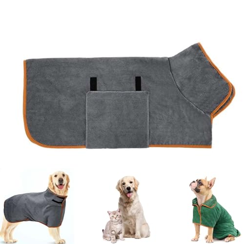 Bademantel für Hunde,Hundebademantel aus Mikrofaser,Hunde-Bademantel Mikrofaser,Schnell Trocknend Hunde Bademantel,Hundehandtuch Weich für Große Mittel und Kleine Hunde,Winter Warm Pet Hund Kleidung von Shengruili