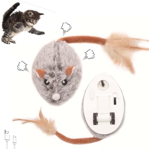 Katzenspielzeug Elektrisch Spielmaus,Katzenspielzeug Mäuse,Mausspielzeug Katzenspielzeug,Spielmäuse für Katze,Interaktive Spielzeug Maus mit USB Kabel für Katzenauslauf und Gegen Langeweile von Shengruili