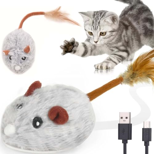 Katzenspielzeug Elektrisch Spielmaus,Katzenspielzeug Mäuse,Mausspielzeug Katzenspielzeug,Spielmäuse für Katze,Interaktive Spielzeug Maus mit USB Kabel für Katzenauslauf und Gegen Langeweile von Shengruili