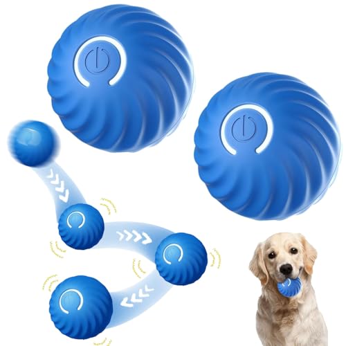 Shengruili 2 Stück Selbstrollender Ball Hund,Hund Intelligenzspielzeug,Interaktives Hundespielzeug,Geeignet für Kleine und Mittelgroße Hunde von Shengruili