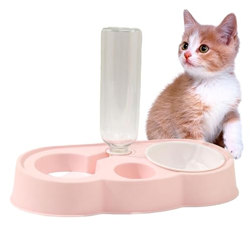 Automatischer Katzen-Wasserspender – 500 ml automatischer Katzen-Wasserspender mit Schüssel, große Wasserkapazität, Indoor-Haustier-Trinknapf rutschfest für Hinterhof, Esszimmer von Shenrongtong