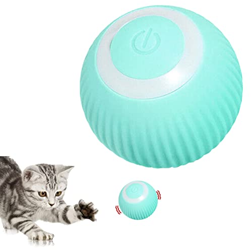 Automatisches rollendes elektrisches Katzenspielzeug, wiederaufladbarer interaktiver USB-Katzenspielzeugball, 360 ° drehbares Katzenspielzeug mit LED-Licht für Indoor-Haustier-Kätzchen-Welpen von Shenrongtong