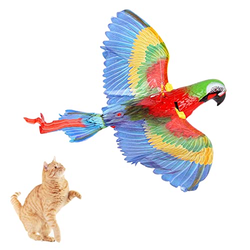 Fliegender Vogel Katzenspielzeug, Simulationsvogel, interaktives Katzenspielzeug, lustiger Fliegender Vogel, hängendes Haustierspielzeug, automatisches Spinnspielzeug(Silent Parrot) von Shenrongtong