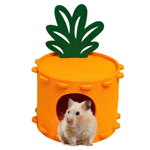 Hamsterhaus aus Filz, weiches Ananas-Filz, Hamsterhaus, Hamsterbett, niedliches Hamsterzubehör, Tunnel, gemütliches Schlafnest für Chinchilla und Meerschweinchen von Shenrongtong