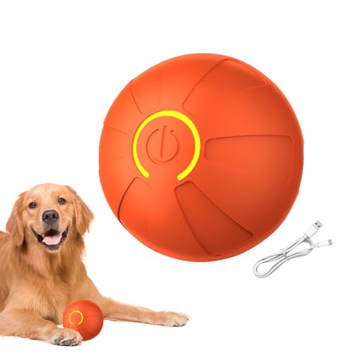 Interaktives Hundespielzeug, Hundeball – intelligenter aktiver Rollball | Abnehmbarer, automatisch rollender Ball, wiederaufladbarer, hüpfender, beschäftigter Ball mit Licht für Haustiere von Shenrongtong