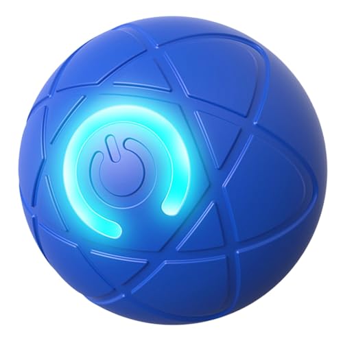 Katzenspielzeug Elektrisch Katzenball - Interaktives Katzenspielzeug Ball mit LED Licht, Automatisches Spielzeug für rollende Katzen, Rotierendes automatisches Katzenballspielzeug für kleine Hunde von Shenrongtong