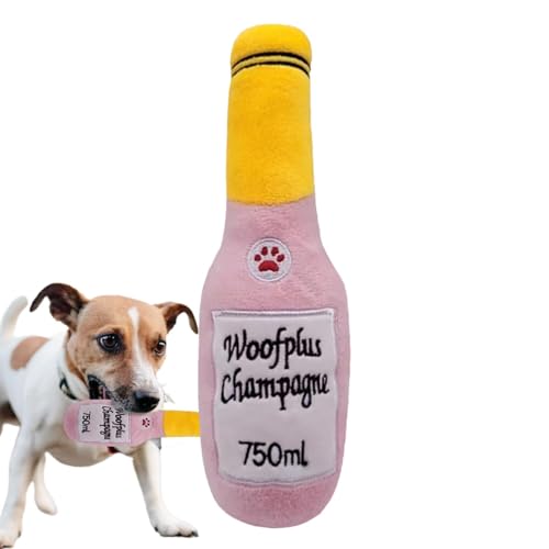 Quietschendes Hundespielzeug, simuliertes Quietschgeräusch, bissfester Bierform Plüsch, Chattering Chew Toy, Plüsch Interaktives Hundespielzeug für Kleine Mittlere Große Hunde, von Shenrongtong