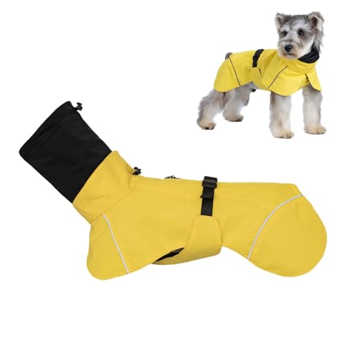 Regenmantel für kleine Hunde, wasserdichter Hunderegenmantel - Atmungsaktiver Hunde-Regenmantel mit Kapuze, Slicker-Poncho - Leicht an- und auszuziehender Regenmantel, verstellbar, mit beruhigender Ko von Shenrongtong