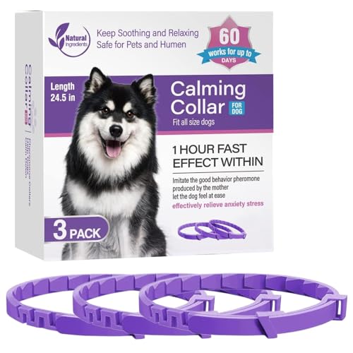 Shenrongtong Beruhigendes Halsband für Hunde, Entspannungshalsbänder, lindert schlechtes Verhalten, hält 60 Tage, beruhigendes Hundehalsband für alle kleinen, mittleren und großen Hunde von Shenrongtong