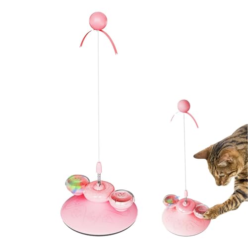 Shenrongtong Katzenspielzeug, interaktives Katzenspielzeug | Katzen-Teaser-Stick mit Saugnapf und leuchtendem Ball - Lustiger Katzen-Teaser, Kätzchen-Anreicherungsspielzeug für Katzen, Kätzchen, von Shenrongtong