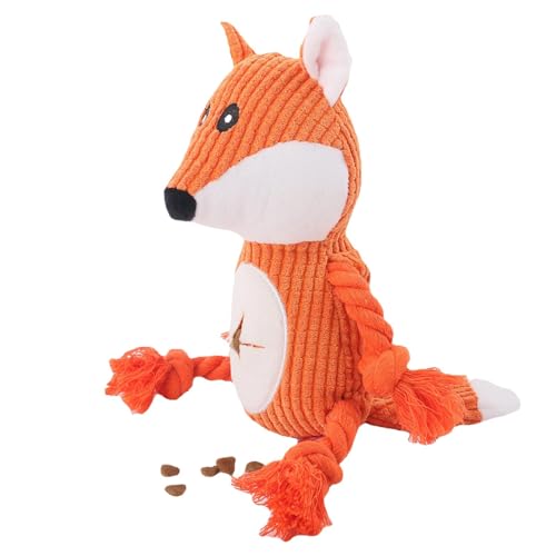 Pet Fox Plüschtier – Katze Hund Plushie Plüsch Spielzeug Supplies – Atmungsaktives Interaktives Spielzeug Kauspielzeug Hundebegleiter für mittelgroße kleine Welpen Katzen von Shenrongtong