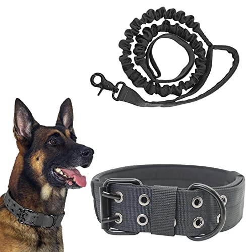 Tacticals Hundehalsband | Tacticals Hundehalsband Militär-Hundehalsband – Tacticals Hundehalsband mit Traktionsseil, robuste Metallschnalle D für mittelgroße und große Hunde von Shenrongtong