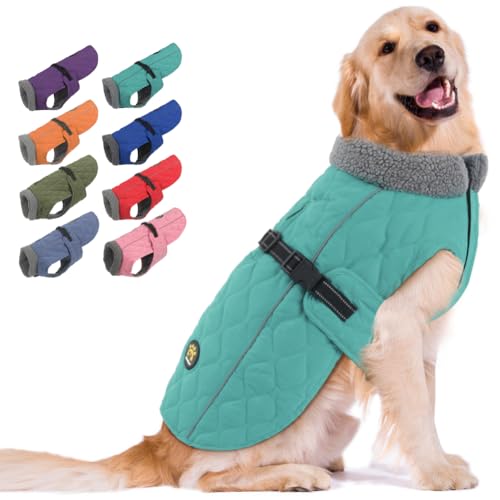 Sheripet Hunde-Wintermäntel, Fleecefutter, Wintermäntel für Hunde, verstellbarer, winddichter Hundemantel für kaltes Wetter, Schnellverschluss-Schnalle, Hunde-Winterjacke für kleine, mittelgroße und von Sheripet