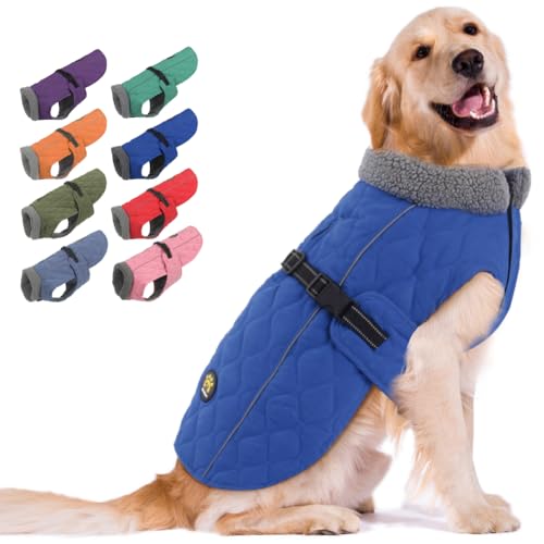 Sheripet Hunde-Wintermäntel, Fleecefutter, Wintermäntel für Hunde, verstellbarer, winddichter Hundemantel für kaltes Wetter, Schnellverschluss-Schnalle, Hunde-Winterjacke für kleine, mittelgroße und von Sheripet