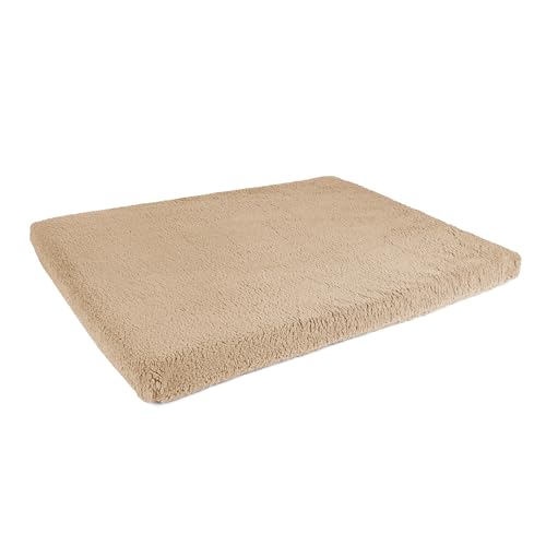 Sherry Kline Wendbare Sherpa to Sherpa Hundematte für Haustiere, strapazierfähiges Reißverschluss-Design, rutschfeste Unterseite, Abnehmbarer, waschbarer Bezug, 50,8 x 76,2 x 6,3 cm, klein, Taupe von Sherry Kline