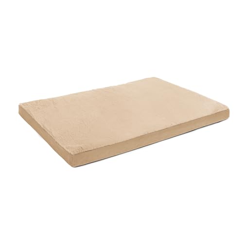 Sherry Kline Wendematte aus Sherpa auf Samt, für Haustiere, strapazierfähiges Reißverschluss-Design, abnehmbarer, waschbarer Bezug, 50,8 x 76,2 x 6,3 cm, klein, Taupe von Sherry Kline