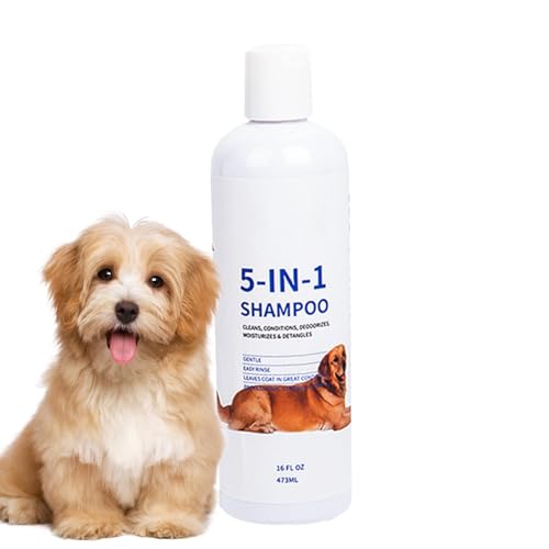 Hundeshampoo,Feuchtigkeitsspendendes Hundeshampoo | Professionelles Hundeshampoo | 16fl Oz Haustierfreundliche Formel Natürliche und gut riechende Formel, Haustiershampoo und Spülung für von Shichangda