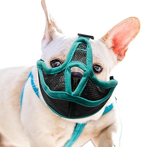 Mesh-Maulkorb, Mesh-Mundschutz gegen Bellen, Atmungsaktive Haustierkorb-Maulkörbe, verstellbare Netz-Hundegesichtsabdeckung für kleine, mittelgroße und große Hunde von Shichangda