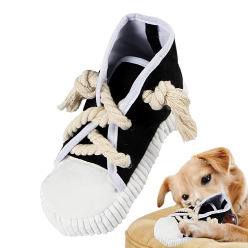 Sneakers Kauspielzeug für kleine Hunde | Kreatives Quietschspielzeug in Schuhform | Welpenschuhe Spielzeug zum Zahnen | Interaktives Puzzlespielzeug mit Seil für kleine und mittelgroße Hunde von Shichangda