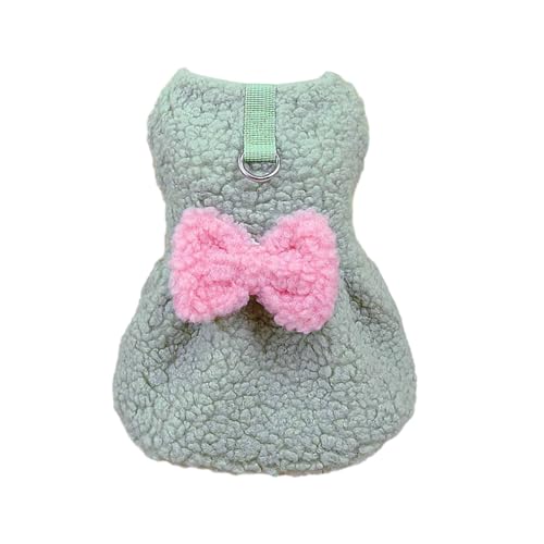 Shienfir Bogen Dekoration Haustier Kleid Haustier Kleid Niedlich Hund Plüsch Kleid Bogen Dekoration Bequem Katze Prinzessin Kleid für Indoor Outdoor Aktivitäten Haustier Kleidung Grün XL von Shienfir