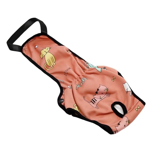 Shienfir Druckknopf-Hundewindel, Heimtierbedarf, physiologische Hose, Menstruationshose, wiederverwendbar, wasserdichter Riemen-Slip mit Cartoon-Muster, Damenhygienehöschen Orange XL von Shienfir