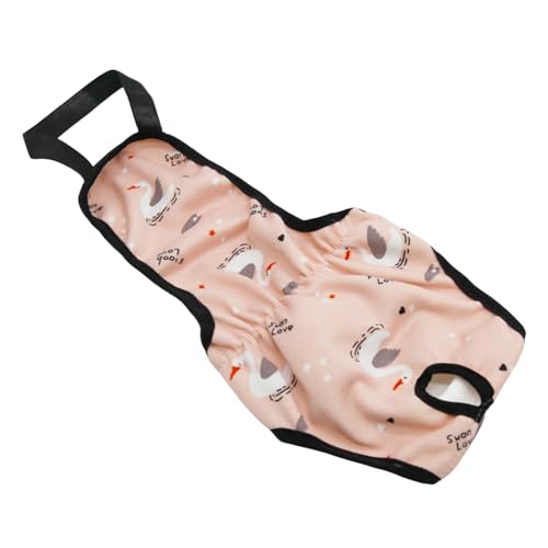 Shienfir Druckknopf-Hundewindel, Heimtierbedarf, physiologische Hose, Menstruationshose, wiederverwendbar, wasserdichter Riemen-Slip mit Cartoon-Muster, Damenhygienehöschen Rosa L von Shienfir