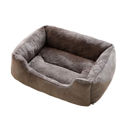 Shienfir Großes menschliches Hundebett, Sofa mit Armlehne, Plüsch-Haustiernest, orthopädisch, für kleine bis mittelgroße Hunde, weiche Katzencouch, waschbar, Katze/Welpe Grau XL von Shienfir