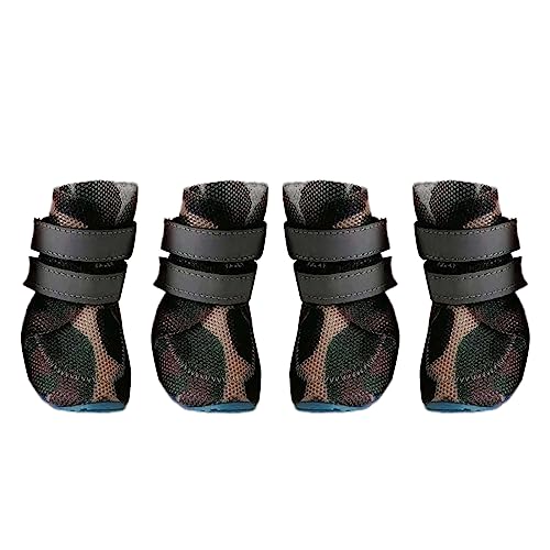 Shienfir Hund Booties Rutschfeste Haustier Stiefel Einfarbig Haustier Produkt Armee Grün Camouflage 55 von Shienfir