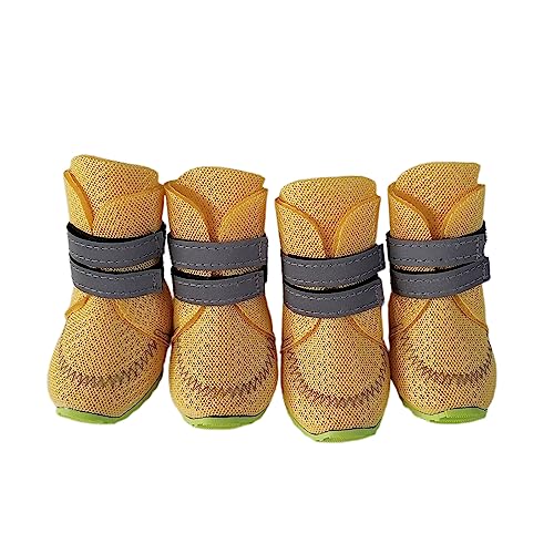 Shienfir Hund Booties Rutschfeste Haustier Stiefel Einfarbig Haustier Produkt Gelb 45 von Shienfir