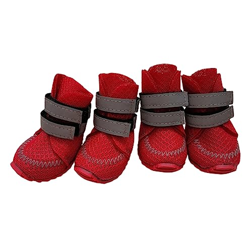 Shienfir Hund Booties Rutschfeste Haustier Stiefel Einfarbig Haustier Produkt Rot 40 von Shienfir