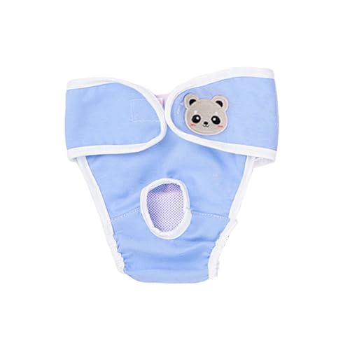 Shienfir Hunde-Menstruationspad-Halter, weibliche Windel mit saugfähiger Haustierhose, waschbar, für Hunde, wiederverwendbar, Periodenunterwäsche, atmungsaktiv, Hitzeschutz, klein Blau 2XL von Shienfir