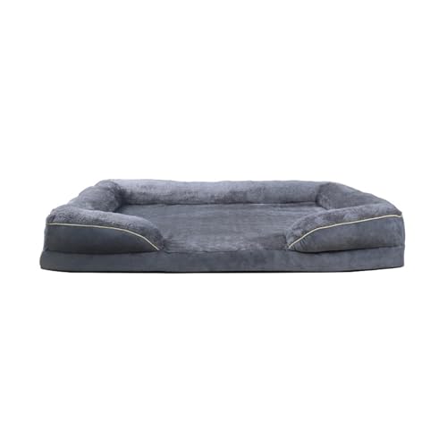 Shienfir Hundebett für Haustiere, Kissen mit Baumwollfüllung, orthopädisch, groß, waschbar, weiche Couch, Sofa, Ruhe, Schlafpolster, Nest, abnehmbar Dunkelgrau M von Shienfir