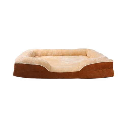 Shienfir Hundebett für Haustiere, Kissen mit Baumwollfüllung, orthopädisch, groß, waschbar, weiche Couch, Sofa, Ruhe, Schlafpolster, Nest, abnehmbar Khaki M von Shienfir