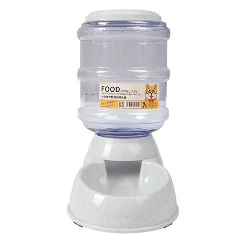 Shienfir Hundefutterspender, 7 Pfund, automatischer Futterspender für Katzen, Tränke, 3,8 l, großes Fassungsvermögen, Schwerkraft, rutschfeste Basis, auslaufsicher Grau A von Shienfir