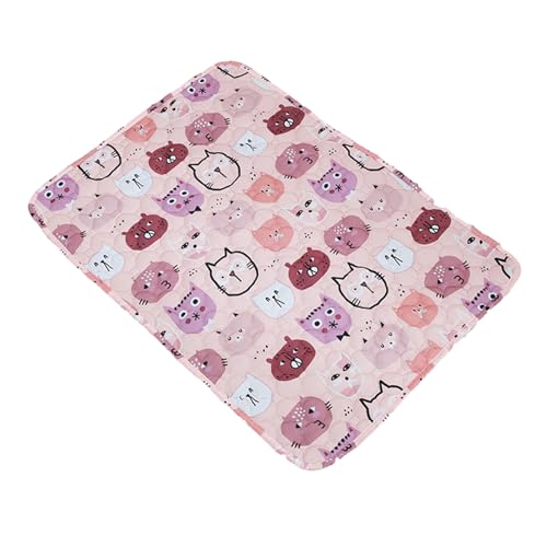 Shienfir Hundewindelunterlage, Haustier-PIPI-Unterlage, Hundewindelmatte, atmungsaktiv, Cartoon-Druck, waschbar, Trainingsunterlage, Welpenwindelmatte Rosa M von Shienfir