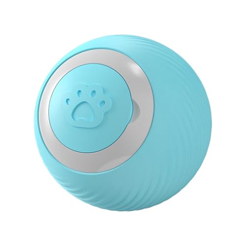 Shienfir Katzenübungsspielzeug, automatischer interaktiver Ball, selbstbewegend, drehbar, für Katzen im Innenbereich, wiederaufladbar, Rollspaß über USB Blau von Shienfir