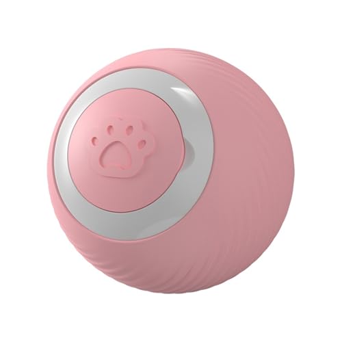 Shienfir Katzenübungsspielzeug, automatischer interaktiver Ball, selbstbewegend, drehbar, für Katzen im Innenbereich, wiederaufladbar, Rollspaß über USB Rosa von Shienfir