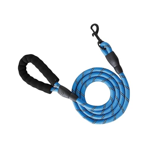 Shienfir Leichte Trainingsleine für Hunde, verhedderungsfreie Hundeleine, Starke Hundeleine mit weich gepolstertem Griff, reflektierendes Nylon-Traktionsseil für Haustiere Blau 150 - mm von Shienfir