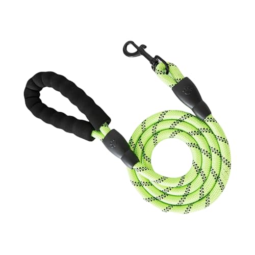 Shienfir Leichte Trainingsleine für Hunde, verhedderungsfreie Hundeleine, Starke Hundeleine mit weich gepolstertem Griff, reflektierendes Nylon-Traktionsseil für Haustiere Grün 150 - mm von Shienfir