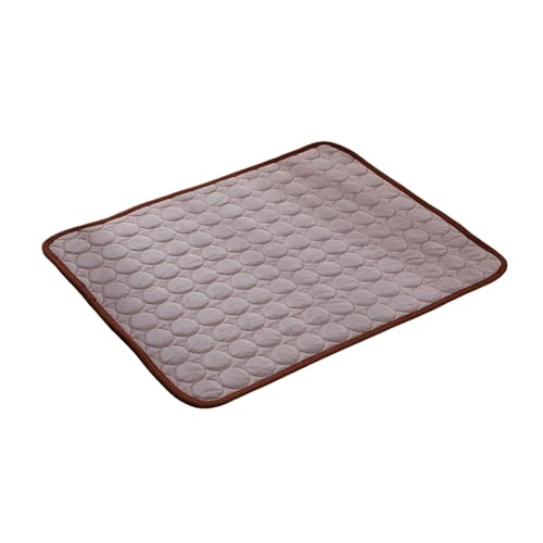 Shienfir Selbstkühlende Haustierunterlage, vielseitige Kühlmatte. Hier ist EIN Produkttitel für Hunde, Katzen, Eisseidenbett, Zwinger, Sofa, Autositz, sommerliches kühles Kissen Braun L von Shienfir