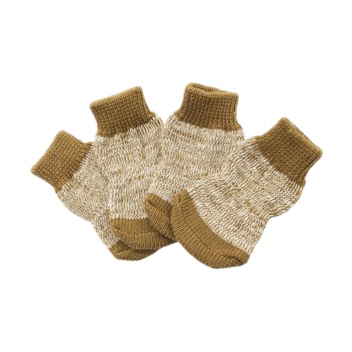 Shienfir Warme Wintersocken für Hunde, Traktionskontrolle, rutschfest, Pfotenschutz, Outdoor, für heißen/kalten Kaffee, Größe L, 4 Stück von Shienfir