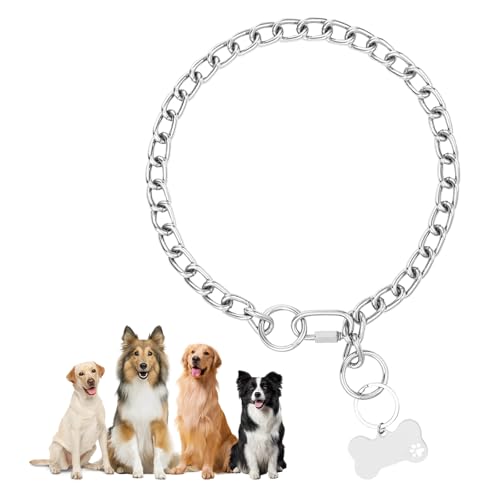 65 cm Hundehalsband Große Hunde, Kettenhalsband Hund Zugstopp Halsband Hunde, Hundehalsband Kette für Hundetraining, Hundekette für Spaziergänge von ShinherYee