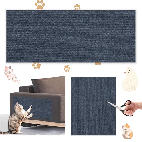 Shinybox Selbstklebend Kratzmatte Katze, 30 x 100cm Kratzteppich Katze Wand, DIY Trimmbarer Kratzteppich Katzen, Katzen Kratzwand, Katzenkratzspielzeug, Protect Your Furniture from Claws(Dunkelgrau) von Shinybox