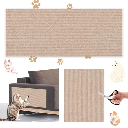 Shinybox Selbstklebend Kratzmatte Katze, 30 x 100cm Kratzteppich Katze Wand, DIY Trimmbarer Kratzteppich Katzen, Katzen Kratzwand, Katzenkratzspielzeug, Protect Your Furniture from Claws(Khaki) von Shinybox